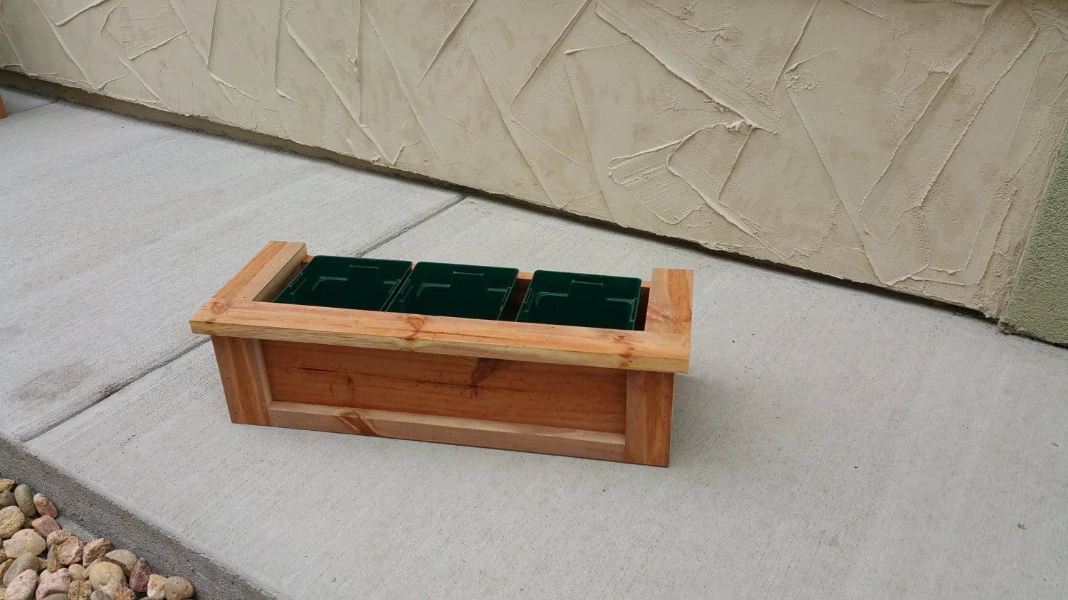 3 Pot - Universal Deck Rail Planter Box - Redwood